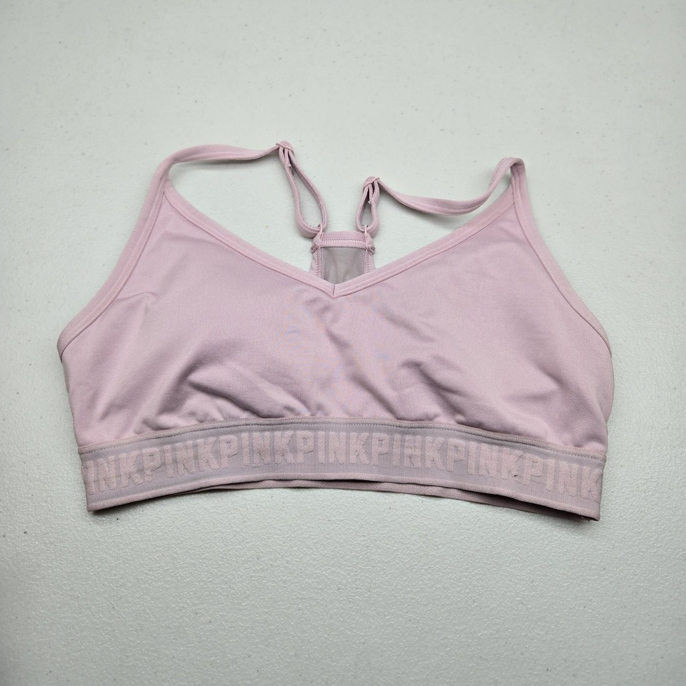 Victoria's Secret PINK Women Sports Bra M Light Pink Ultimate Wireless Logo